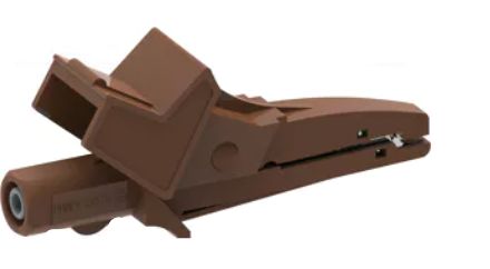 Electro PJP Alligator Clip, Nickel-Plated Steel Contact, 20A, Brown [5004/LM-IEC-Bn]; 263-9185