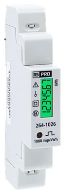 RS PRO 1 Phase LCD Energy MeterEnergy Meter [0]; 264-1026