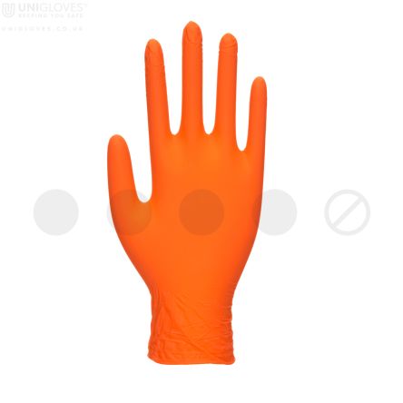 Unigloves GP0*** Orange Powder-Free Nitrile Disposable Gloves, 100 per Pack [GP0135]; 264-6983