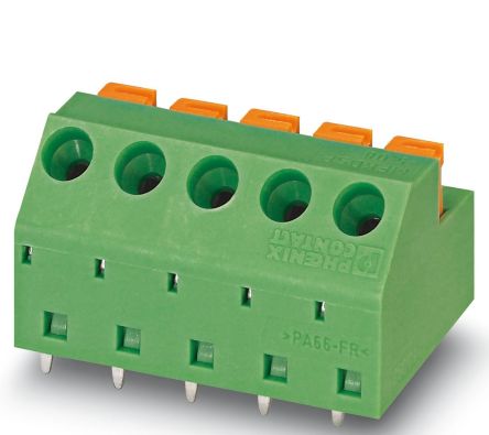 Phoenix Contact PCB Terminal Block, 5.08mm Pitch, Through Hole Mount, 1-Row [1790296]; 265-7390