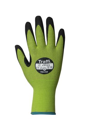 Traffi Green Elastane, Glass Fibre, HPPE, Nylon, Polyester, Steel Cut Resistant, Dry Environment, Good Dexterity, Oil [TG6240-08-PK]; 265-8444