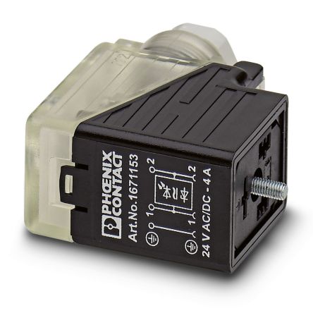 Phoenix Contact DIN 43650 Solenoid Connector, 24 V Voltage [1671153]; 265-9074