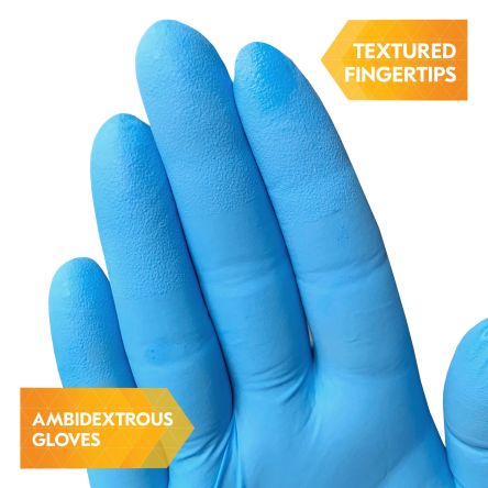 Kimberly Clark G10 Blue Powdered Nitrile Disposable Gloves, Size L, 1000 per Pack [54334]; 266-4346