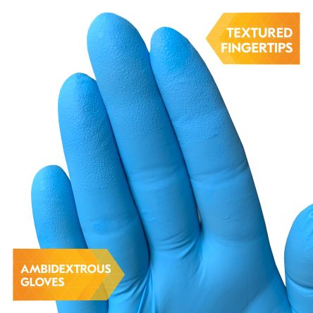 Kimberly Clark G10 Blue Powdered Nitrile Disposable Gloves, Size S, 1000 per Pack [54421]; 266-4350