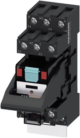Siemens Snap-On Rail Mount Relay, 24V ac Coil, 4A Switching Current [LZS:PT3A5R24]; 266-9625