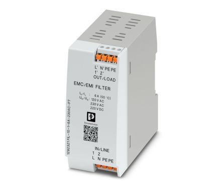 Phoenix Contact 6A 230 V ac, DIN Rail EMC Filter, Single Phase [1292321]; 267-1699