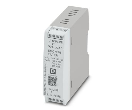 Phoenix Contact 3A 230 V ac, DIN Rail EMC Filter, Single Phase [1292327]; 267-1702