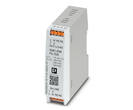 Phoenix Contact 1A 230 V ac, DIN Rail EMC Filter, Single Phase [1292328]; 267-1703