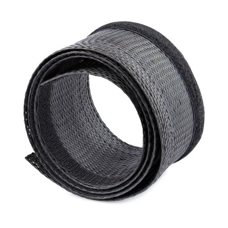 StarTech.com Expandable Nylon, Polyester Black Cable Sleeve, 1.2in Diameter, 3.048m Length [WKSTNCMFLX]; 267-7839