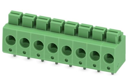 Phoenix Contact PTS Series PCB Terminal Block, 8-Contact, 5mm Pitch, PCB Mount, 1-Row, Push In Spring Termination [1792928]; 268-4706