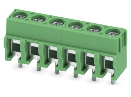Phoenix Contact PT Series PCB Terminal Block, 6-Contact, 5mm Pitch, PCB Mount, 1-Row, Screw Termination [1935200]; 268-4750