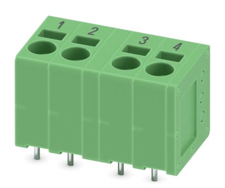 Phoenix Contact 5/ 4-V-EX PROFINET 1, SPT 2 Series PCB Terminal Block, 4-Contact, 5mm Pitch, PCB Mount, 1-Row, PCB [1034421]; 269-7873
