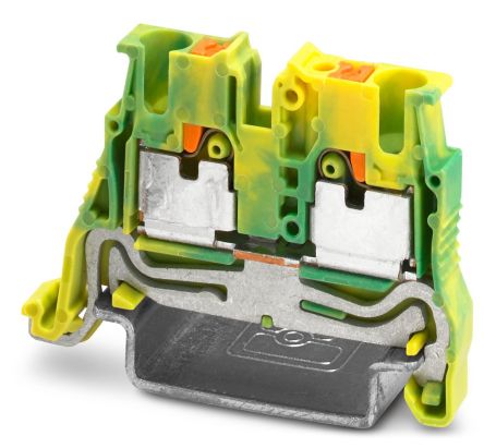 Phoenix Contact 1073555 5-NS 35, MPT 2 Series Green/Yellow, 2.5mm², 1-Level, Push In Termination [1073555]; 269-7893