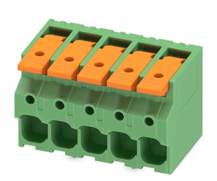 Phoenix Contact 5-ZB, LPT 6/ 5-7 Series PCB Terminal Block, 5-Contact, 7.5mm Pitch, PCB Mount, 1-Row, PCB Termination [1098170]; 269-7910
