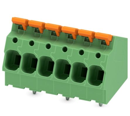 Phoenix Contact 5-ZB, LPTA 6/ 6-7 Series PCB Terminal Block, 6-Contact, 7.5mm Pitch, PCB Mount, 1-Row, PCB Termination [1098179]; 269-7919