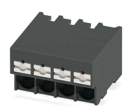 Phoenix Contact 0 P20 R44, 5/ 4-H-5, SPT-THR 2 Series PCB Terminal Block, 4-Contact, 5mm Pitch, Through Hole Mount, [1135283]; 269-7956