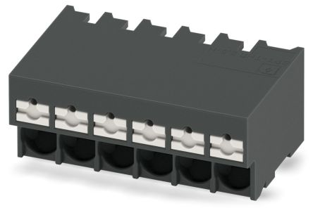 Phoenix Contact 0 P20 R44, 5/ 6-H-5, SPT-THR 2 Series PCB Terminal Block, 6-Contact, 5mm Pitch, Through Hole Mount, [1135285]; 269-7958