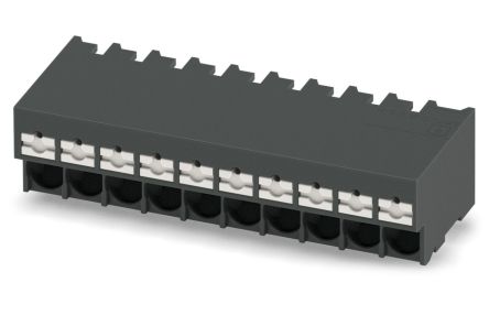 Phoenix Contact 0 P20 R72, 5/10-H-5, SPT-THR 2 Series PCB Terminal Block, 10-Contact, 5mm Pitch, Through Hole Mount, [1135289]; 269-7962