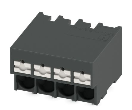 Phoenix Contact 0 P26, 5/ 4-H-5, SPT-THR 2 Series PCB Terminal Block, 4-Contact, 5mm Pitch, Through Hole Mount, 1-Row, [1135295]; 269-7967