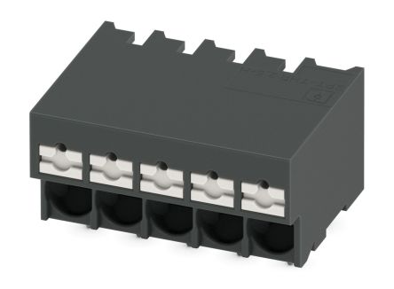 Phoenix Contact 0 P26, 5/ 5-H-5, SPT-THR 2 Series PCB Terminal Block, 5-Contact, 5mm Pitch, Through Hole Mount, 1-Row, [1135297]; 269-7968
