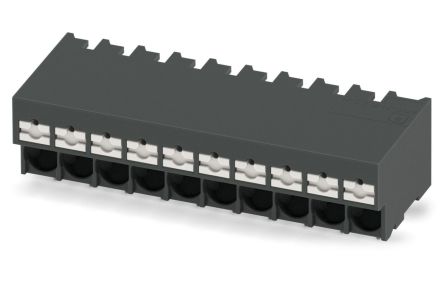 Phoenix Contact 0 P26, 5/10-H-5, SPT-THR 2 Series PCB Terminal Block, 10-Contact, 5mm Pitch, Through Hole Mount, 1-Row, [1135305]; 269-7974
