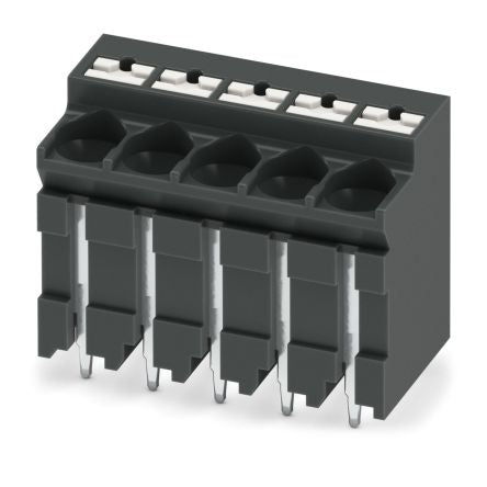 Phoenix Contact 0 P20 R44, 5/ 5-V-5, SPT-THR 2 Series PCB Terminal Block, 5-Contact, 5mm Pitch, Through Hole Mount, [1135337]; 269-7979