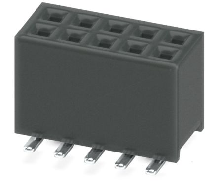 Phoenix Contact 27D/ 10-SV- 490-1-BR, FQ 1 Series Surface Mount Socket Strip, 2-Row, 1.27mm Pitch, SMD Termination [1156833]; 269-8021