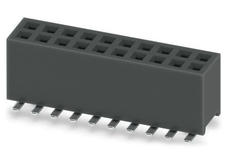 Phoenix Contact 27D/ 20-SV- 490-1-BR, FQ 1 Series Surface Mount Socket Strip, 2-Row, 1.27mm Pitch, SMD Termination [1156835]; 269-8022