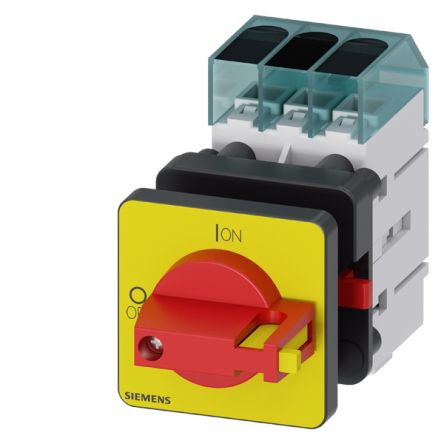 Siemens 3 Pole DIN Rail Isolator Switch - 63A Maximum Current, 22kW Power Rating, IP65 [3LD3450-0TK13]; 269-8285