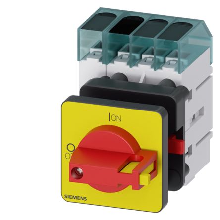 Siemens 3 Pole DIN Rail Isolator Switch - 63A Maximum Current, 22kW Power Rating, IP65 [3LD3450-0TL13]; 269-8286