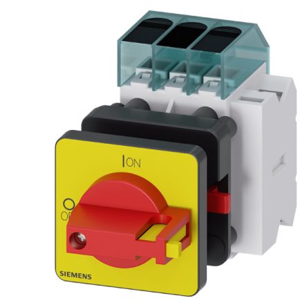 Siemens 3 Pole DIN Rail Isolator Switch - 63A Maximum Current, 22kW Power Rating, IP65 [3LD3450-1TK13]; 269-8288
