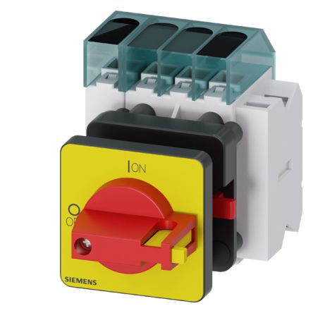 Siemens 3 Pole DIN Rail Isolator Switch - 63A Maximum Current, 22kW Power Rating, IP65 [3LD3450-1TL13]; 269-8290
