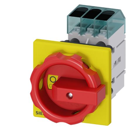 Siemens 3 Pole DIN Rail Isolator Switch - 63A Maximum Current, 22kW Power Rating, IP65 [3LD3454-0TK53]; 269-8292