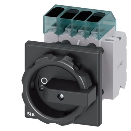 Siemens 3 Pole DIN Rail Isolator Switch - 63A Maximum Current, 22kW Power Rating, IP65 [3LD3454-1TL51]; 269-8297
