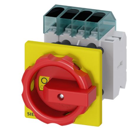 Siemens 3 Pole DIN Rail Switch Disconnector - 63A Maximum Current, 22kW Power Rating, IP65 [3LD3454-1TL53]; 269-8298