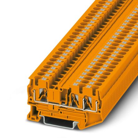 Phoenix Contact 1080104 PT 4-TWIN OG Series Orange, 4mm², Single-Level, Push In Termination [1080104]; 270-0158