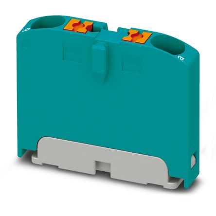 Phoenix Contact Distribution Block, 2 Way, 2.5mm², 24A, 450 V, Turquoise [1082539]; 270-0160