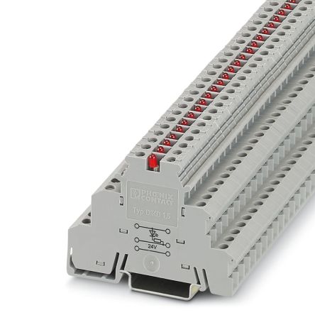 Phoenix Contact 2715814 DIKD 1.5-LA 24RD/O-M Series Grey, 2.5mm², Triple-Level, Screw Termination [2715814]; 270-0317