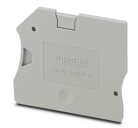 Phoenix Contact D-UT 4/1P-H Series End Cover for Use with DIN Rail Terminal Blocks [3001382]; 270-0390