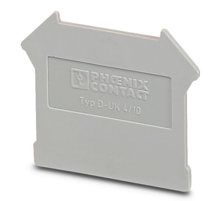 Phoenix Contact D-UK 4/10-NS 35 Series End Cover for Use with DIN Rail Terminal Blocks [3003023]; 270-0407