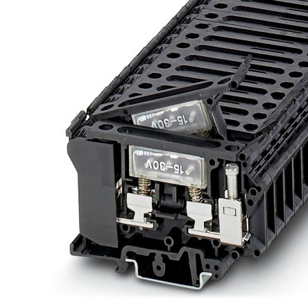 Phoenix Contact 3004265 UK 6.3-HESILED 24 Series Black, 16mm², 1-Level, Screw Termination [3004265]; 270-0410