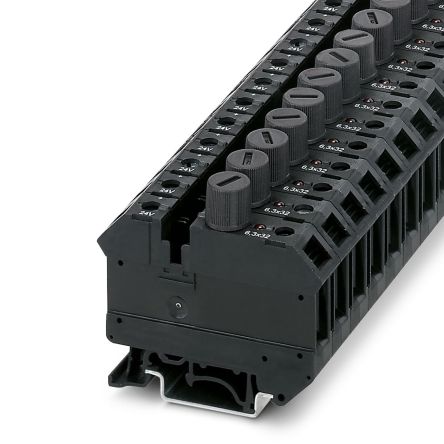 Phoenix Contact 3005646 UK 10-DREHSILED 24(6.3X32) Series Black, 10mm², 1-Level, Screw Termination [3005646]; 270-0412