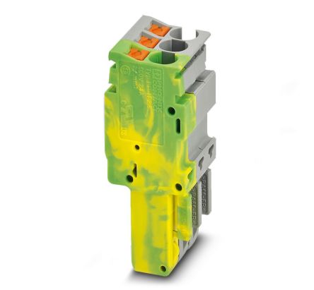 Phoenix Contact PP-H 2.5/ 3 (1GNYE/2GY) Series Terminal Plug for Use with Din Rail, 24A [3209883]; 270-0687