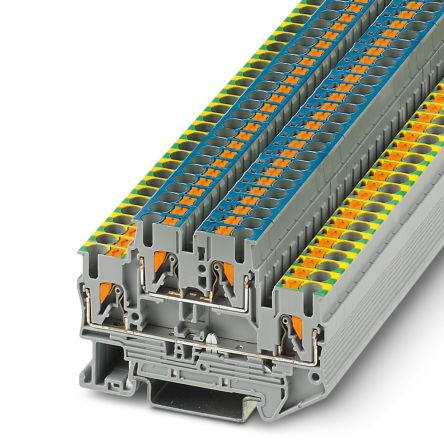 Phoenix Contact 3210981 PTTB 2.5-PE/N Series Grey, 2.5mm², Double-Level, Push In Termination [3210981]; 270-0691