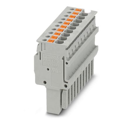 Phoenix Contact PP-H 1.5/S/10 Series Terminal Plug for Use with Din Rail, 17.5A [3212594]; 270-0700