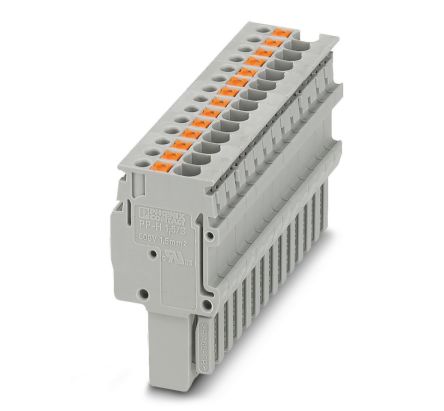 Phoenix Contact PP-H 1.5/S/14 Series Terminal Plug for Use with Din Rail, 17.5A [3212633]; 270-0701