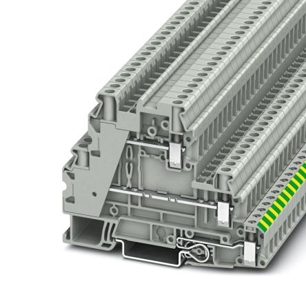 Phoenix Contact 3214360 UT 4-PE/L/L Series Grey, 4mm², 1-Level, Screw Termination [3214360]; 270-0711