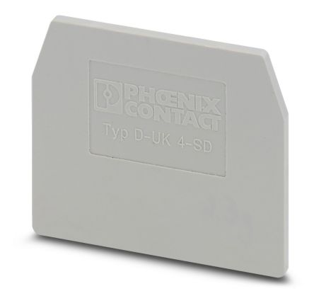 Phoenix Contact D-UK 4-SD Series End Cover for Use with DIN Rail Terminal Blocks [3246862]; 270-0727