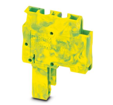 Phoenix Contact SPDB 2.5/ 1 GNYE Series Terminal Plug for Use with Din Rail, 24A [3040740]; 270-2505