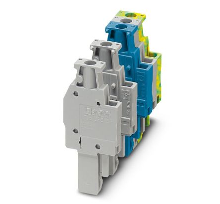 Phoenix Contact UPBV 2.5/ 1-L GNYE Series Terminal Plug for Use with Din Rail, 24A [3045334]; 270-2543